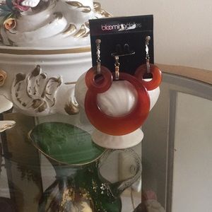 pendant and earrings set agate and gold